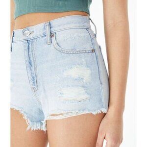 Aeropostale Vintage High Rise Shorty Denim Short Sz 4 Light Wash Retro Boho‎ Y2K